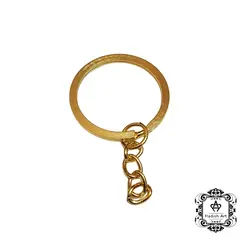 حلقه جا کلیدی زنجیر دار طلایی