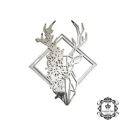 استیکر رزین طرح گوزن (نقره ای)