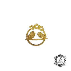 استیکر ورق طلا طرح کبوترهای عاشق