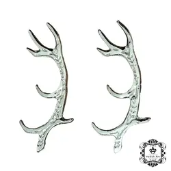 دسته سینی طرح شاخ گوزن نقره ای (جفت)