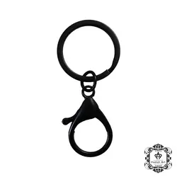 حلقه جا کلیدی قفل دار استیل (مشکی)