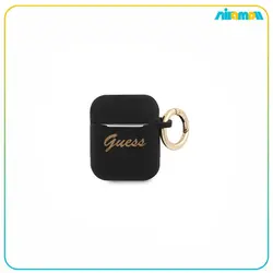 کاور گس مدل Silicone Printed Script مناسب برای Airpods 1/2Guess Silicone Printed Script Case with Ring for Airpods 1/2