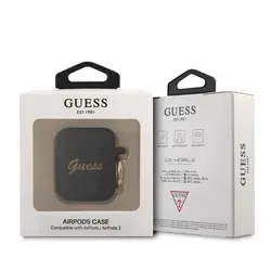 کاور گس مدل Silicone Printed Script مناسب برای Airpods 1/2Guess Silicone Printed Script Case with Ring for Airpods 1/2