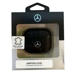 کاور چرمی مرسدس بنز مناسب برای AirPods 3Mercedes-Benz Leather Case with Metal Logo for Airpods 3