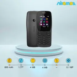 گوشی موبایل نوکیا مدل 110 دو سیم‌ کارت ظرفیت 4 مگابایت و رم4 مگابایتNokia 110 Dual Sim 4MB and 4MB mobile phone