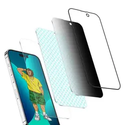 گلس گرین لاین مدل 3D Silicone Privacy مناسب برای گوشی موبایل IPhone 14 pro max