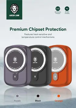 پاوربانک مگ سیف گرین لاین مدل Luxembourg ظرفیت 10000 میلی آمپر ساعت