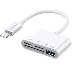 تبدیل 4 کاره گرین لاین مدل OTG ( Dual Lightning to SD TF USB )
