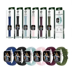 بند ساعت هوشمند گرین لاین مدل ELITE SILICONE WITH STYLE مناسب برای اپل واچ 42/44 میلی متر