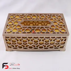 ست سطل و جا دستمال کاغذی مدرن رزگلد