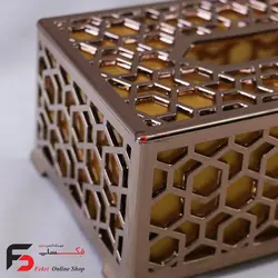 ست سطل و جا دستمال کاغذی مدرن رزگلد