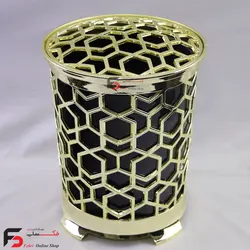 ست سطل و جا دستمال کاغذی مدرن طلایی