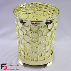 ست سطل و جا دستمال کاغذی مدرن طلایی