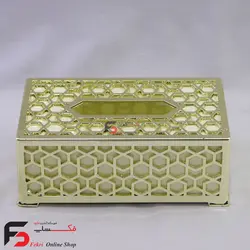 ست سطل و جا دستمال کاغذی مدرن طلایی