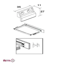 بست اتصال اکسسوری ریلی طرح ویبو به درب چوبی فانتونی fantoni کد F-0J-484-01