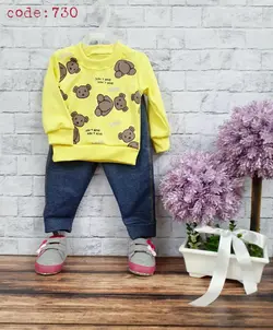 کد 5050 بلوز شلوار خرسی شلوار طرح لی