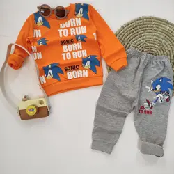 کد ۱۰۵۷ بلوز شلوار سونیک پنبه ای بچگانه