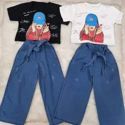 کد 1168 بلوز تک کراپ دختر BTS کودک و بزرگسال