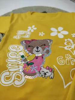 کد 1194 بلوز شورت خرس پولک دار نوزادی و کودک