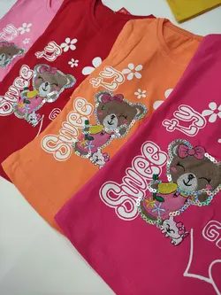 کد 1194 بلوز شورت خرس پولک دار نوزادی و کودک