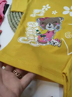 کد 1194 بلوز شورت خرس پولک دار نوزادی و کودک