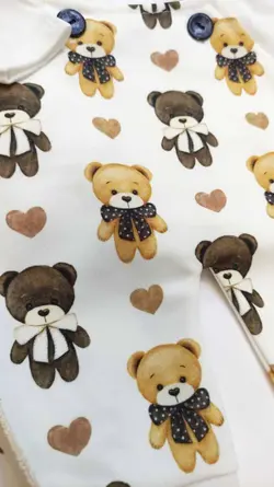 کد 1311 سرهمی پیش بندی تدی پاپیون دار نوزادی و کودک