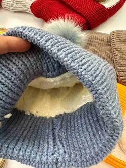 کد 1550 کلاه و گردنی بافتنی تک پوم خرسی نوزادی و کودک