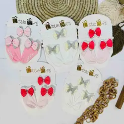 کد 1592 ست هد و جوراب پاپیونی نوزادی و کودک