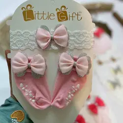 کد 1592 ست هد و جوراب پاپیونی نوزادی و کودک