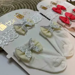 کد 1592 ست هد و جوراب پاپیونی نوزادی و کودک