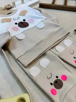 کد1733بلوز شلوار خرس کرم شاهین