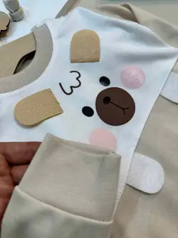 کد1733بلوز شلوار خرس کرم شاهین