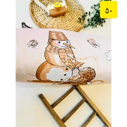 کد 1633 (50) ست رخت خواب مخمل مسافرتی طرح آدم برفی کرمی نوزادی و کودک