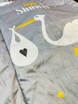 ست رخت خواب مخمل مسافرتی طرح لک لک طوسی نوزادی و کودک کد 22014