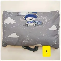 ست رخت خواب مخمل مسافرتی طرح آدم برفی طوسی نوزادی و کودک کد 22009