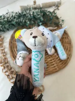 جغجغه پولیشی طرح خرس کلاهدار نوزادی و کودک کد 92001