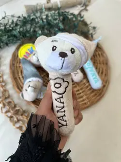 جغجغه پولیشی طرح خرس کلاهدار نوزادی و کودک کد 92001