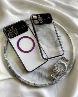 قاب استالیش شفاف ساده و مگسیف آیفون