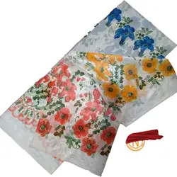 حریر چاپی طرح گل شیپوری عرض 3 متر | فروشگاه نیک باف