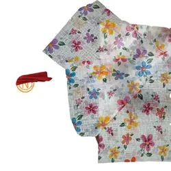 حریر چاپی طرح گل پنچ پر دو متر