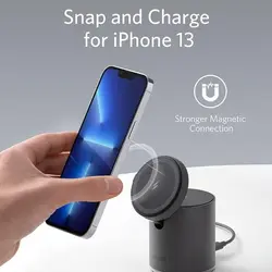 پایه نگهدارنده و شارژر وایرلس انکر مدل PowerWave MagGo B2568