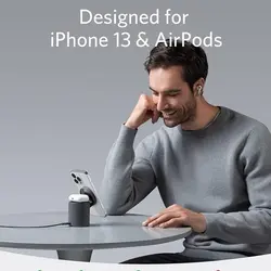 پایه نگهدارنده و شارژر وایرلس انکر مدل PowerWave MagGo B2568