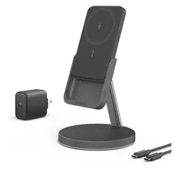 شارژر بی سیم و پاوربانک مگنتی نسل ۶ انکر ۶۳۳ Magnetic Wireless Charger – مدل B25A72