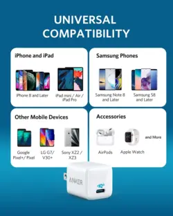شارژر دیواری انکر مدل Anker Powerport Nano III EU 20w A2633