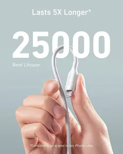 کابل USB-A به لایتنینگ انکر مدل A8812 طول 90 سانتی‌‌متر