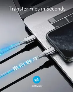 کابل شارژ 1.8 متری USB Type-C به Lightning انکر مدل PowerLine Plus III A8843H11