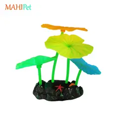 گیاه مصنوعی ژله ای آکواریوم مدل برگ نیلوفر سایز کوچک