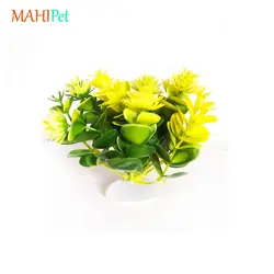 گیاه مصنوعی آکواریوم دو رنگ سبز زرد کد 1014