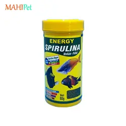 غذای ماهی انرژی اسپیرولینا مدیوم پلت Spirulina Medium pellet (80 گرم)