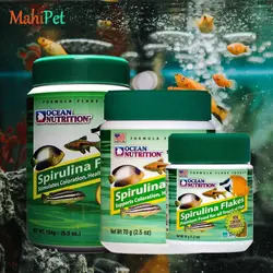 غذای ماهی پولکی جلبک اوشن نوتریشن Ocean Nutrition Spirulina Flakes وزن 34 گرم